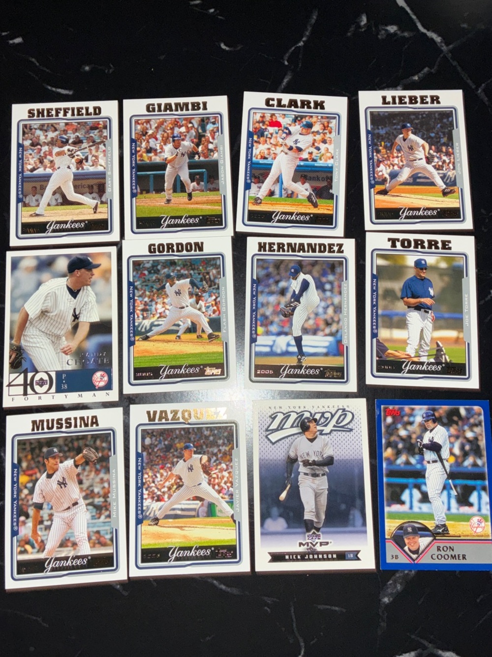 New York Yankees Baseball Card Lot - 12 Cards -  2005 / 2004 / 2003